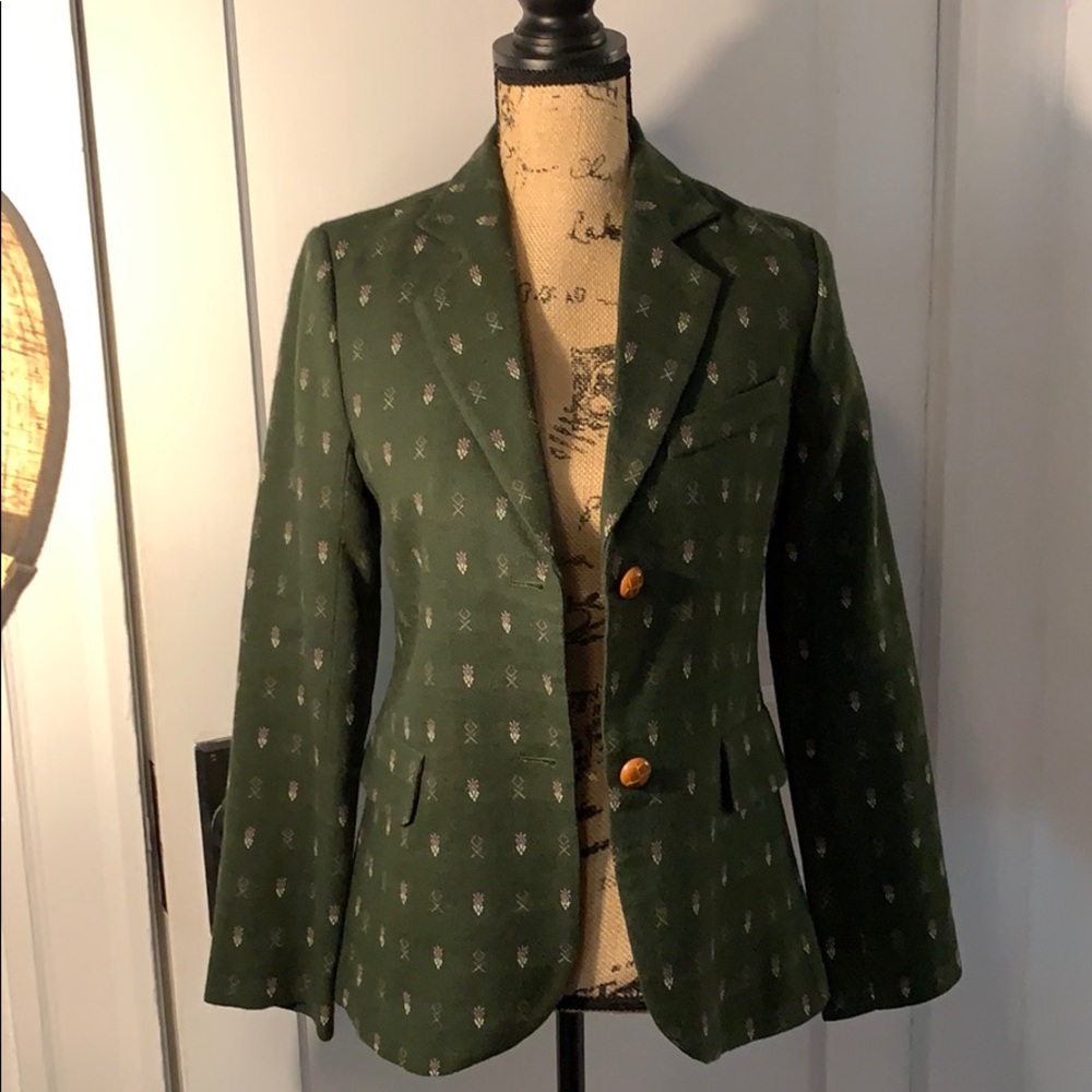 Anthropology forest green blazer.